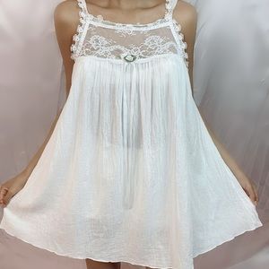 Vintage/ 60s inspired White Babydoll Nightie Sz S